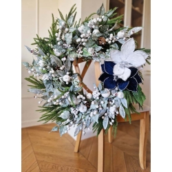 Wieniec zimowy świąteczny na drzwi Śnieżny Blask